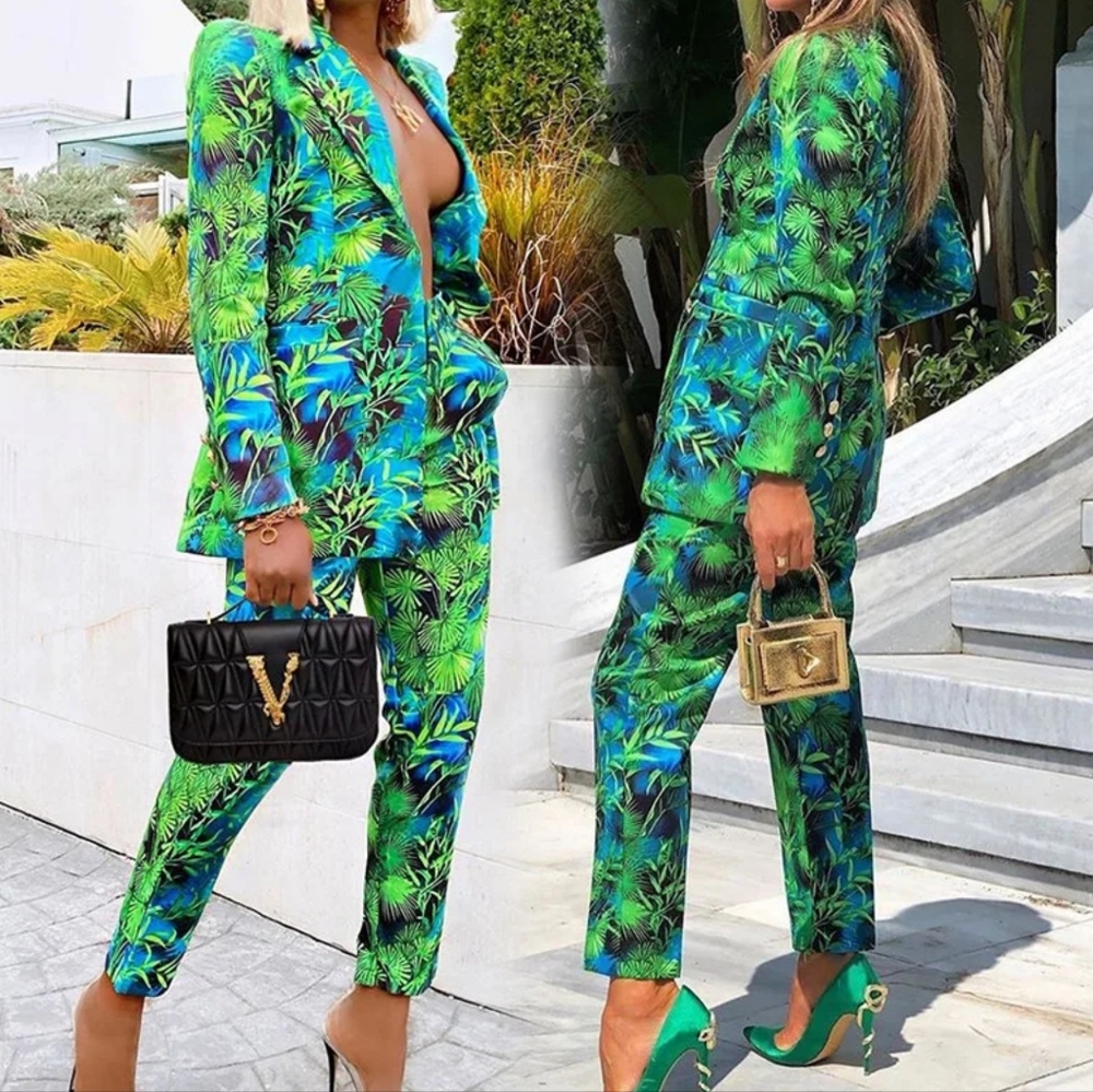 Casual Suit Pants Two-piece Set 2 Piece Sets Womens Outfits - Picture 2 of 4